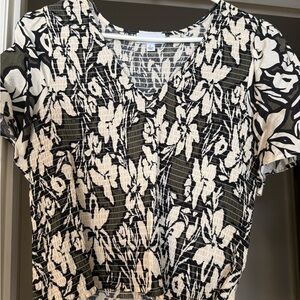 Evereve Carson Floral Black and White Women's Top